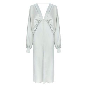 MILA V NECK SATIN DRESS by NAZLI CEREN Size S